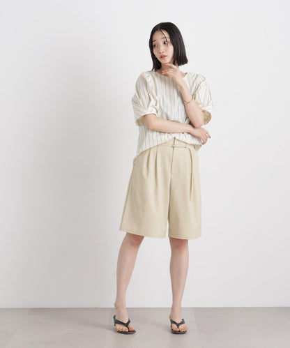 メランジストレッチベルト付ハーフパンツ(セットアップ可)